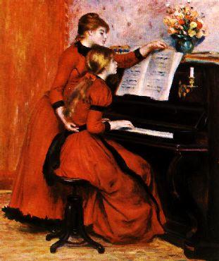 Pierre Renoir Two Young Girls at the Piano France oil painting art